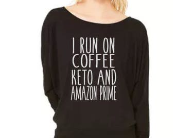 Coffee Keto and Amazon Prime - Flowy Off Shoulder T-shirt by Bella