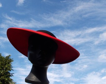 Peter Bettley Vintage Felt Saucer Shape Wide Brim Hat