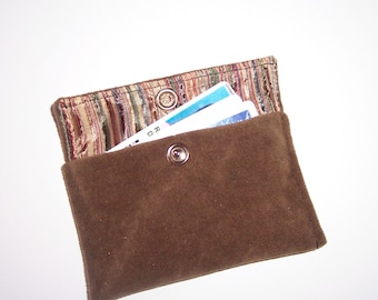 Brown Credit Card Wallet with Snap Closure