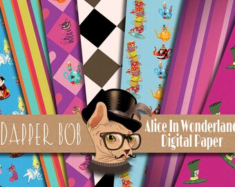 Alice in Wonderland Digital Paper Pack