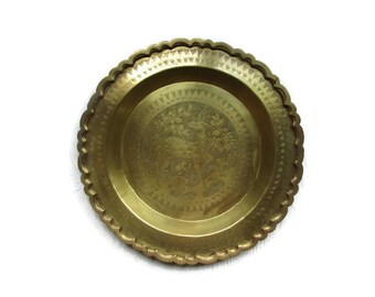 Brass Wall Tray - Deer - Woodland Scene