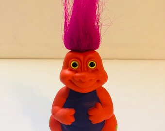 1992 Russ Hatchling baby dinosaur troll doll 4”