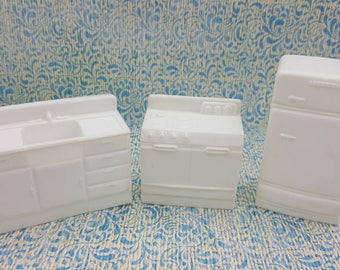 Eagle Toy Canada Kitchen Pieces Fridge Stove Sink Rare White
