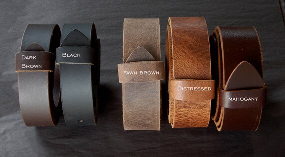 Leather Belt with SNAPS for Jeans or Suits ~ Custom Cut ~ Men's Belt ~ Women's Belt ~ Black, Brown, Fawn, Distressed, Mahogany Leather Belt