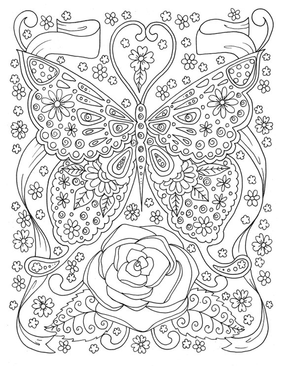 Printable Adult Butterfly Coloring Pages 8