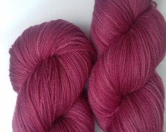 Hand dyed yarn, merino, 4ply, naturally dyed, darker purple, MER500/P/4