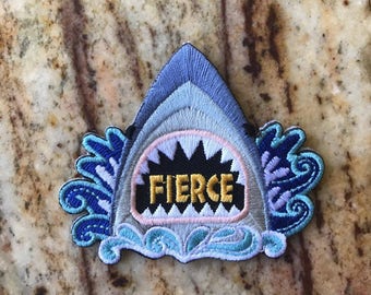 Fierce Shark Week Ocean Swim Fun Patch Embroidered