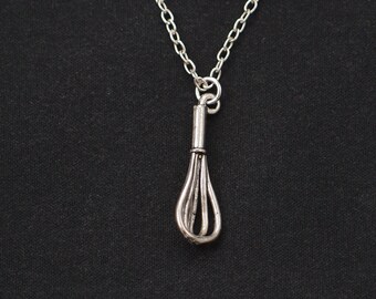 whisk necklace, sterling silver filled, silver whisk charm, baker gift, bakers necklace, chef gift, cupcake baker, little baker, mother gift