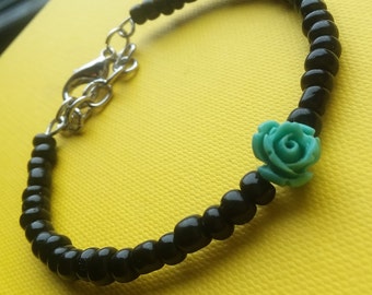 Beaded Flower Choker and Bracelet