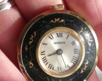 Antique Watch, Pendant Watch, Enamel Watch, Mourning Jewelry, Vintage Watch