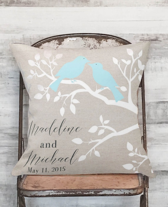 Cotton Anniversary Gift Personalized Gift Pillow Cover LOVE