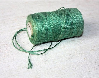 2 mm Green Jute Cord Natural=1 spool=110 yards=100 meters of TWISTED CORD Jute Rope Natural Fiber Rope Jute Cord Rope Burlap String Cording
