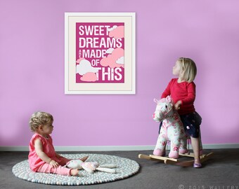 Baby nursery decor. Sweet Dreams print nursery art print. Kids room decor. Inspirational wall art. #makeforgood Art print by WallFry