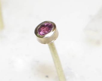 Small Ruby Nose Stud ,solid 14k Gold