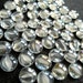 50 Glass Gems - White Cats Eye - Mosaic/Wedding/Floral Displays - Half Marbles/Cabochons/Glass Nuggets