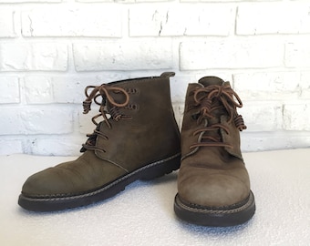Vintage Womens 8.5 Olive Leather Hiking Boots
