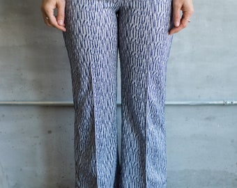 Vintage Patterned Bell Bottom Pants