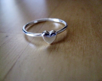 Tiny Heart Stacking Ring Sterling Silver