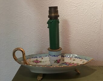 Sweet Vintage Antique French Porcelain Lamp