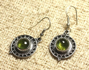 BO209 - 21 925 Silver earrings - Peridot 8mm round
