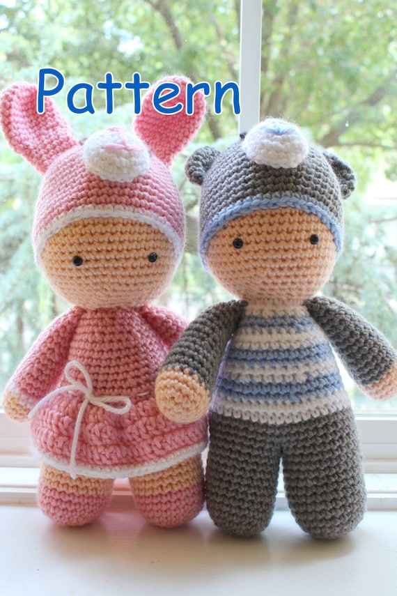 Crochet Amigurumi Cute Twin Baby Dolls PDF Pattern Stuffed Toy