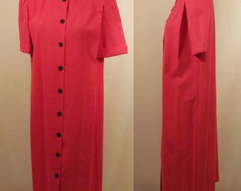 70's Leslie Fay Petites Red Shift Day Dress Size 6