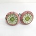 Pink Clock Style Knob, Pink Abstract Hardware, French country knob, Antique knob, Contemporary Hardware, Drawer Pulls, Cottage Hardware