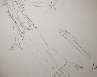 1920’s Fashiom Sketch Print Ethel Rabin #5088