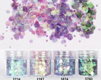 4PCS* mixed color shiny glitter Powder, glitter flakes for Epoxy Mold,Nail Glitter Sequins Powder For nail art decoration Jewelry making diy
