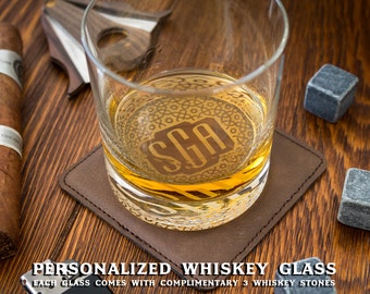 Groomsmen Gift, Personalized Whiskey Glasses, Custom Whiskey Rocks, Whiskey Stones, Wedding Gift, Engagement Gift, Engraved Whiskey Glass