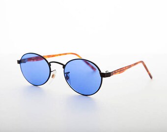 Oval Colored Lens Vintage Metal Combo Sunglass -Hipster