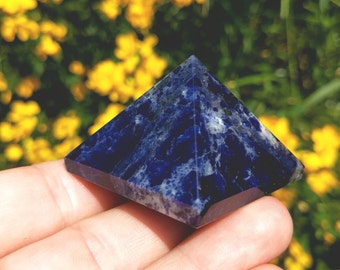 Crystal Sodalite Pyramid Natural Hand Carved Gift