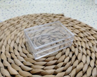 20pcs 57x40x20mm rectangle oblong shape clear plastic box , plastic jewelry box , square cube tool box , B2058