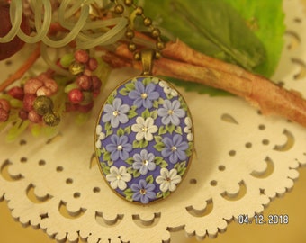 Blue Bayou - Blue Floral Pendant Necklace