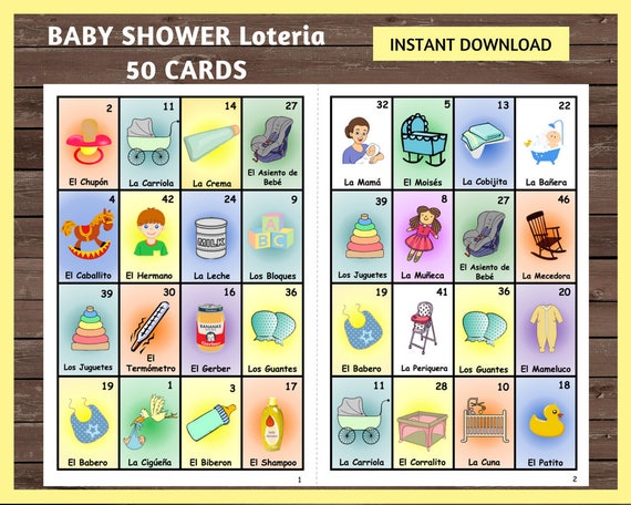 Baby shower loteria printables