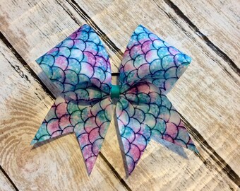 Mermaid Cheer Bow/mermaid bow/cheer bow/softball bow/soccer bow/mermaid