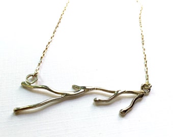 Ready to Ship, Silver Branch Necklace, Sterling Branch Necklace, Twig Necklace, Outdoor Jewelry, Nature Jewelry, Artisan Jewelry