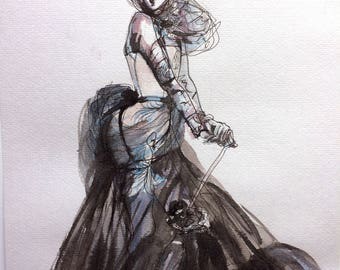 Christian Dior Couture Original Art Illustration Wall Art