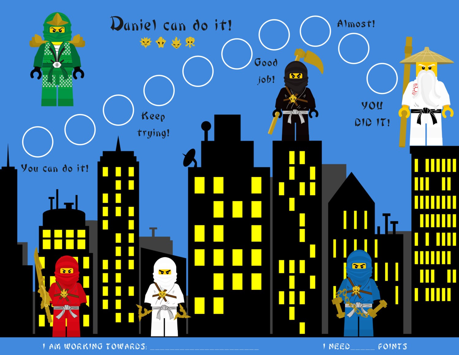 PRINTABLE PERSONALIZED Chore Chart / Reward Chart for Children