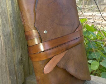 Hand bound, bee's waxed rugged brown Leather journal