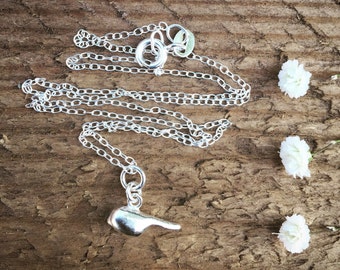 Sterling silver bird necklace, simple sterling silver necklace, Valentine's Day gift
