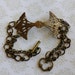 Repurposed vintage art nouveau bronze stamping multi chain bracelet