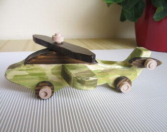 Wooden Toy Helicopter Handmade