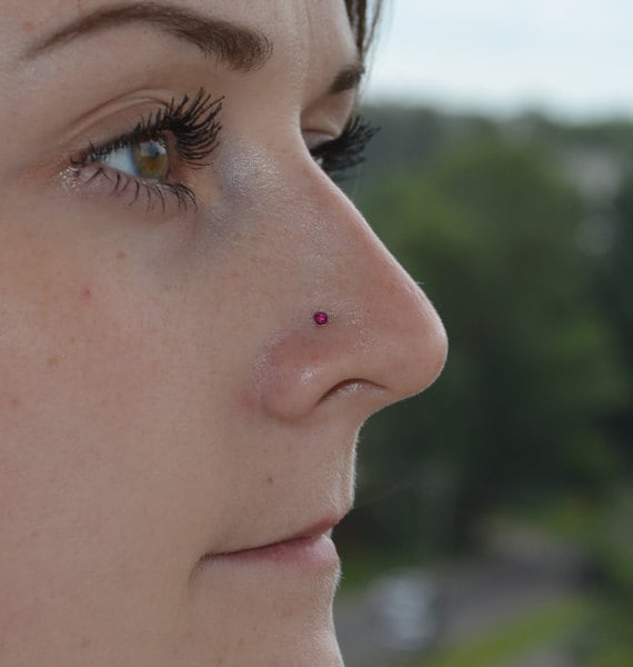 Nose Jewelry Nose piercing jewelry Nose piercing stud Ruby