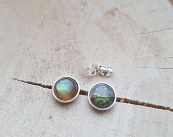 Labradorite earrings Sterling Silver Labradorite Studs Sterling Silver Earrings Labradorite Jewelry