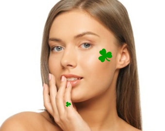 Temporary Tattoo 4 Clover Tattoos Shamrocks St Patrick's Day Fake Tattoos Thin Realistic