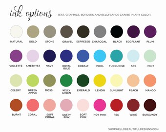Ink and Paper Options, Color Samples, Color Options