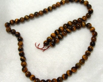 Full 16 inch Strand of 6mm Tigereye Gemstones (71)