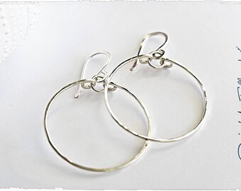Sterling silver drops, hand crafted, hand forged, Sterling silver earrings