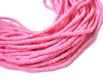 Coconut bead 150 soft pink wood Beads - Coconut Rondelle Disk Beads 4-5mm (PC219P)
